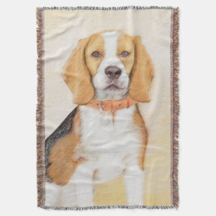 Måleri av Beagle Hund Original Djurkonst Filt