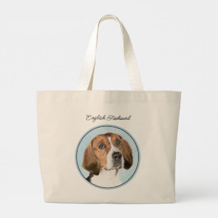 Måleri av engelsk fохhund Söt original hundkonst Jumbo Tygkasse