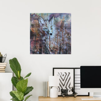 Måleri av vild räv poster