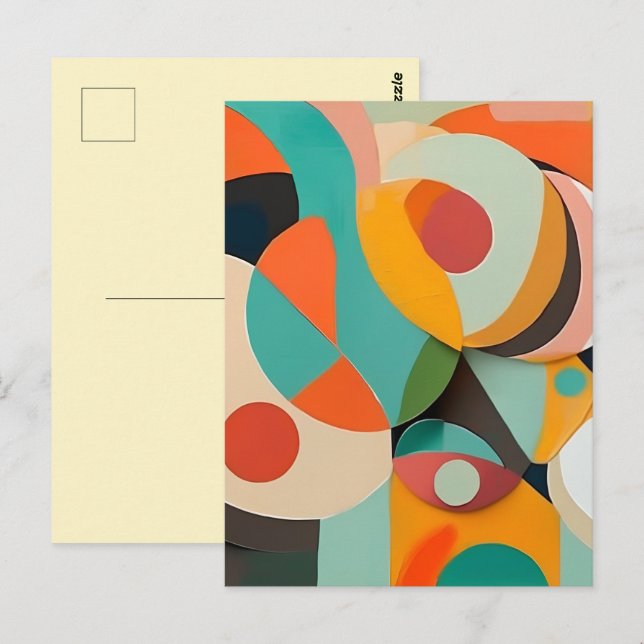 Måleri i modern stil från mitten av 1900-talet, ol vykort (Fram/baksida)