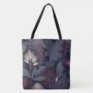 Målerisk Plommon Fikon & Pampas Gräs Höst Totebag Tygkasse