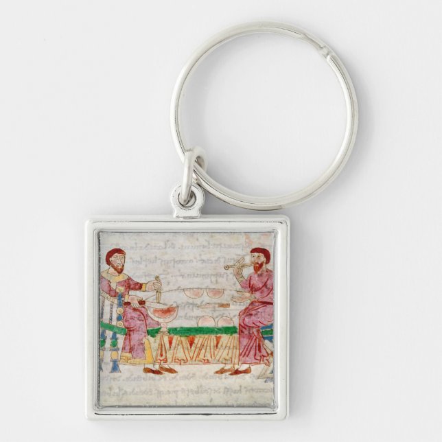 Målet, från 'De Universo' Fyrkantig Silverfärgad Nyckelring (Framsidan)