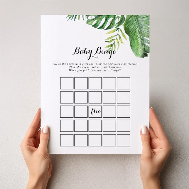 Målets tropiska Grönt Baby Bingo Shower Game (Skapare uppladdad)