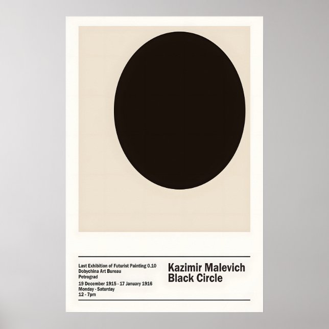 Malevich Black Circle Art Print Suprematism Poster (Framsidan)