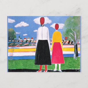 Malevich-teckning, Två Figurer i liggande Vykort