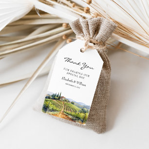 Målförmån för Italien Toscana för vattenfärg Presentetikett