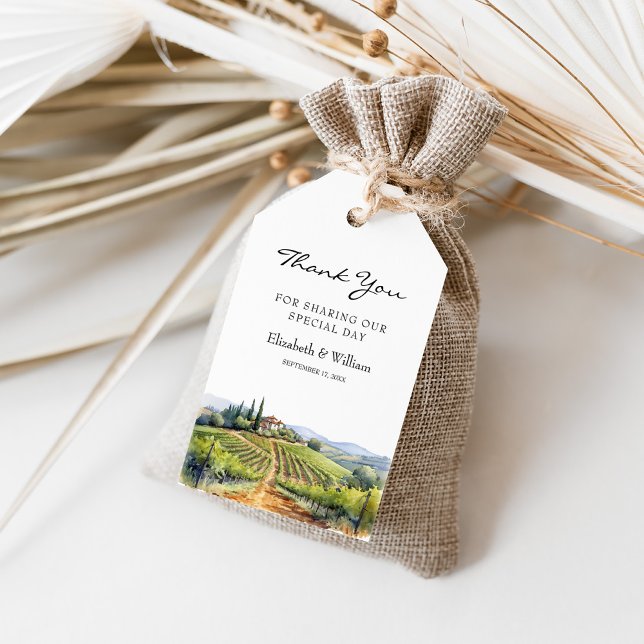 Målförmån för Italien Toscana för vattenfärg Presentetikett (Watercolor Tuscany Italy Destination Favor Gift Tags - Perfect for Destination Weddings)