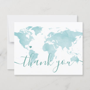 Målfoto för Aqua Beach Wedding World Map Foto Tack Kort