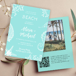 Målfoto för QR CODE Beach bröllop Inbjudningar