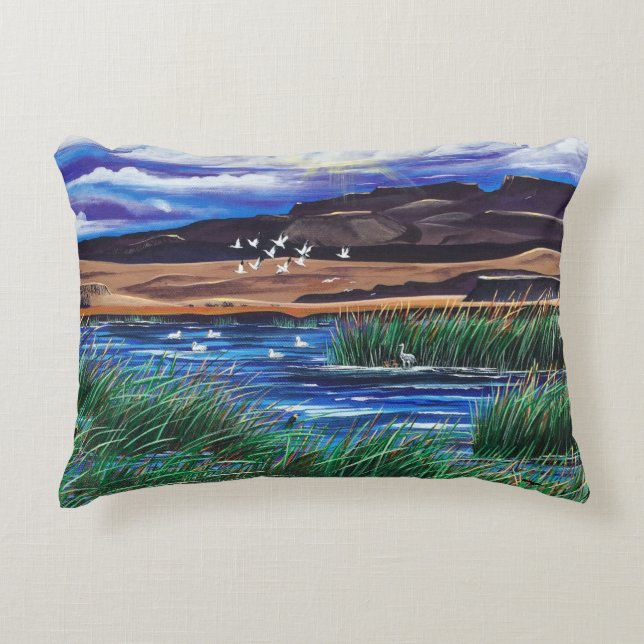 Malheur Bird Refuge Pillow Prydnadskudde (Framsidan)