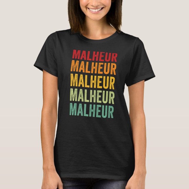 Malheur County Oregon Rainbow Text T Shirt (Framsida)