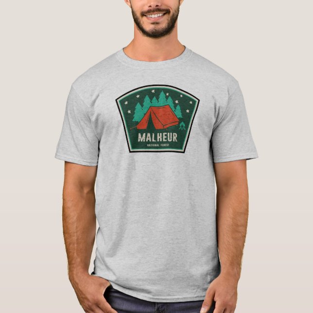 Malheur National Forest Camping T Shirt (Framsida)