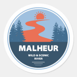 Malheur-Vilden och floden Oregon Runt Klistermärke