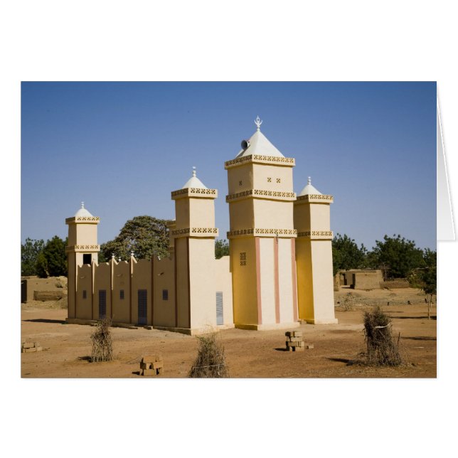 Mali, Bamako. Moské, Bamako-Djenne-vägen Hälsningskort (Framsidan Horizontal)