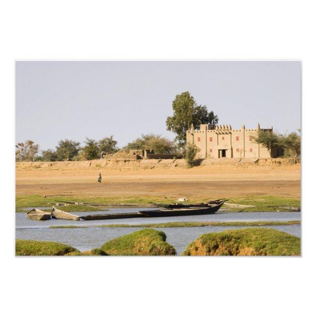 Mali, Djenne. Bani-floden nära Djenne Fototryck (Framsidan)