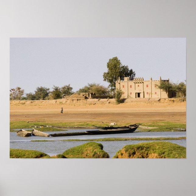 Mali, Djenne. Bani-floden nära Djenne Poster (Framsidan)