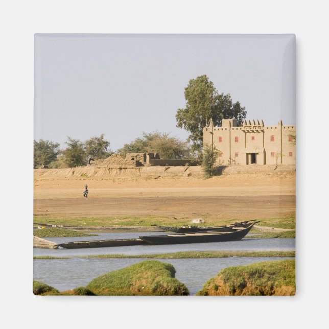 Mali, Djenne. Bani River nära Djenne Magnet (Framsidan)