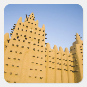 Mali, Djenne. Stora moskén Fyrkantigt Klistermärke