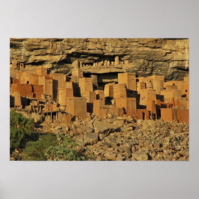 MALI, Dogon-länder. Traditionell Tellem malisk Poster (Framsidan)