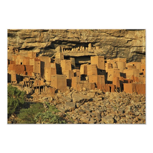 MALI, Dogonlandet. Traditionell Tellem malisk Fototryck (Framsidan)