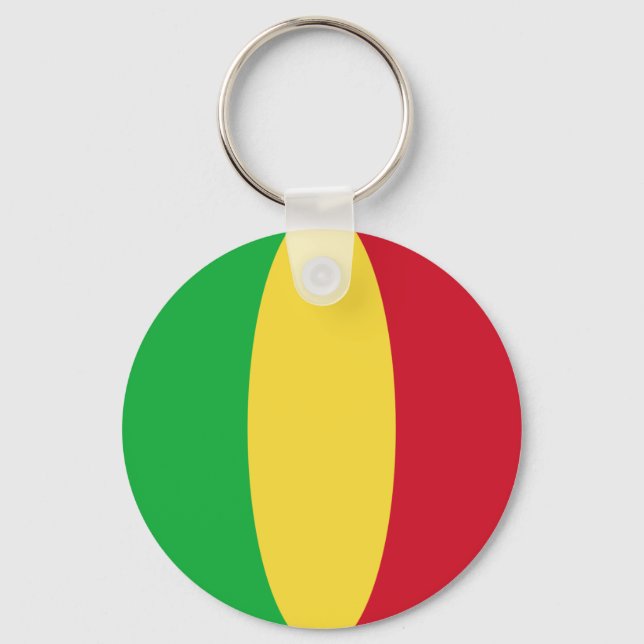Mali Fisheye Flagga Keychain Nyckelring (Framsida)