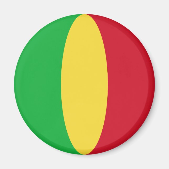 Mali Fisheye Flagga Magnet (Framsidan)