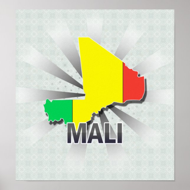 Mali Flagga Karta 2.0 Poster (Framsidan)