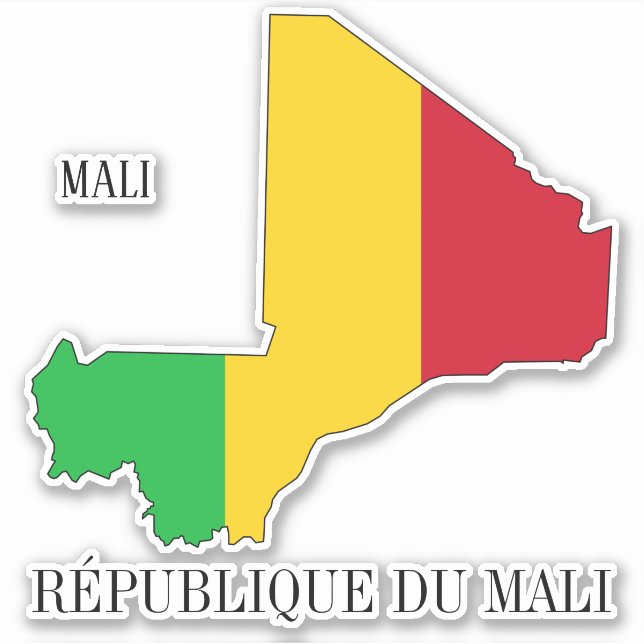 Mali Flagga Karta Patriotic Klistermärken (Framsida)