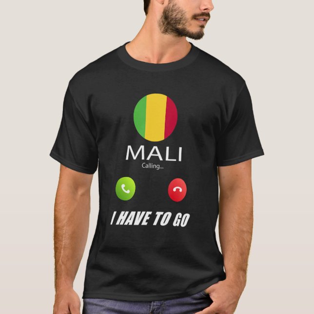 Mali Flagga Souvenir Mali ringer T Shirt (Framsida)