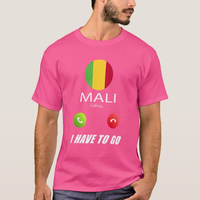 Mali Flagga Souvenir Mali ringer T Shirt (Framsida)