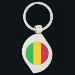 Mali Flagga Swirl Silverfärgad Nyckelring<br><div class="desc">Patriotic flagga av Mali.</div>