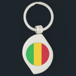 Mali Flagga Swirl Silverfärgad Nyckelring<br><div class="desc">Patriotic flagga av Mali.</div>