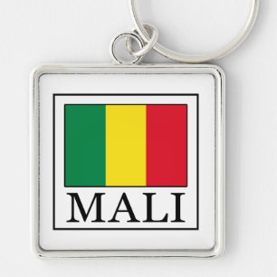 Mali Fyrkantig Silverfärgad Nyckelring
