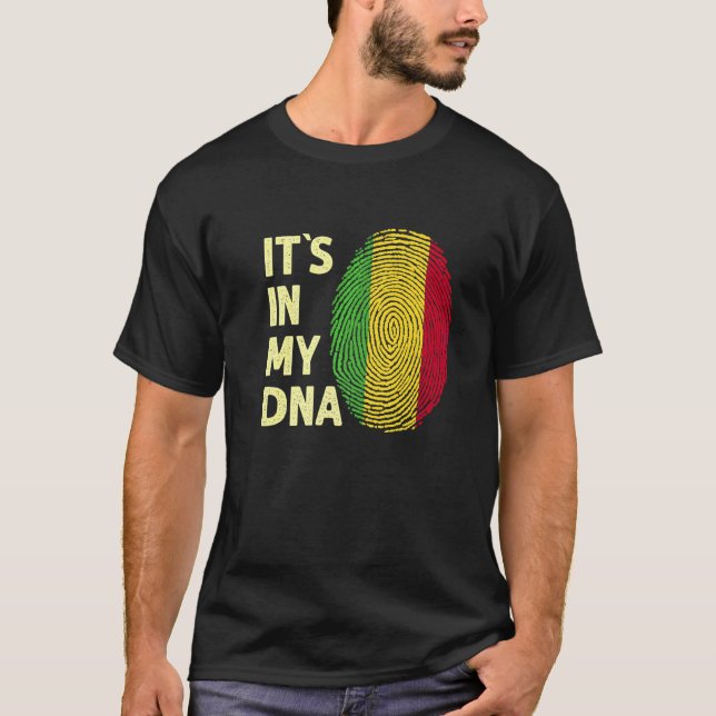 Mali i mitt Dna Malian Flagga Team Mali T Shirt (Framsida)