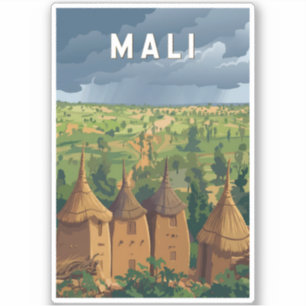 Mali Illustration Resa Konst Vintage Klistermärken
