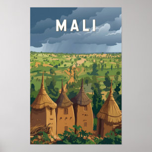 Mali Illustration Resa Konst Vintage Poster