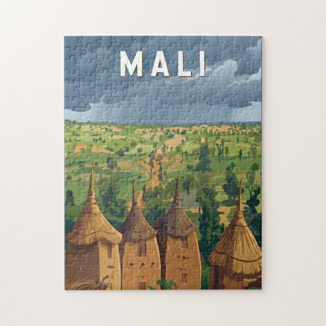 Mali Illustration Resa Konst Vintage Pussel (Vertikal)