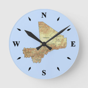 Mali Karta Clock Rund Klocka