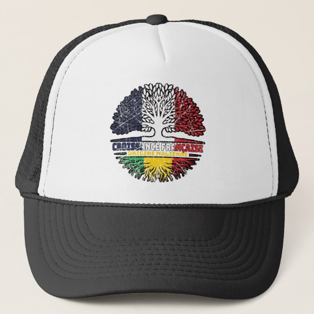 Mali Malian Fransk Frankrike Träd Roots Flagga Keps (Framsida)