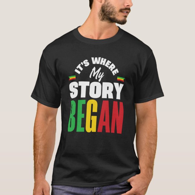 Mali Malian Mali Flagga där min historia började T Shirt (Framsida)