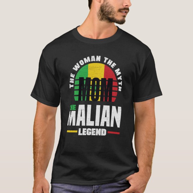 Mali Malian Mali Flagga Mors dag T Shirt (Framsida)