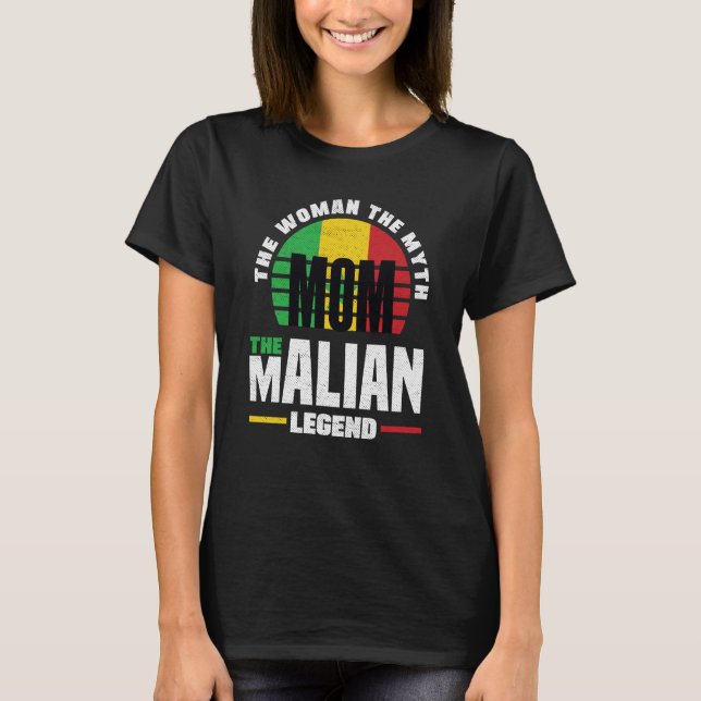 Mali Malian Mali Flagga Mors dag T Shirt (Framsida)