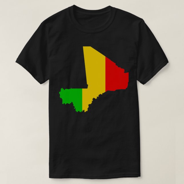 Mali National Flag inside African Nation of Mali O T Shirt (Design framsida)