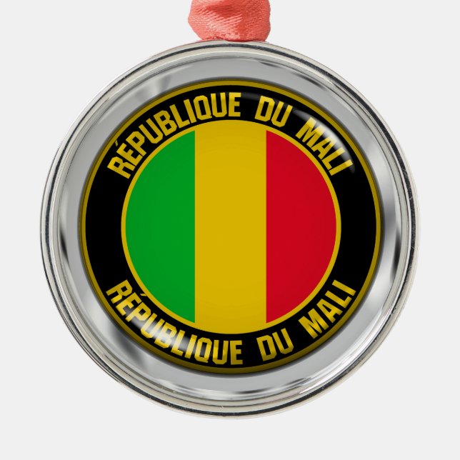 Mali Round Emblem Julgransprydnad Metall (Framsidan)