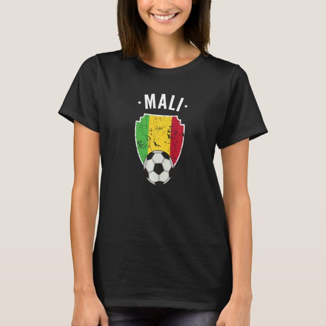 Mali Soccer Mali Flagga Football Malian Pride Root T Shirt (Framsida)