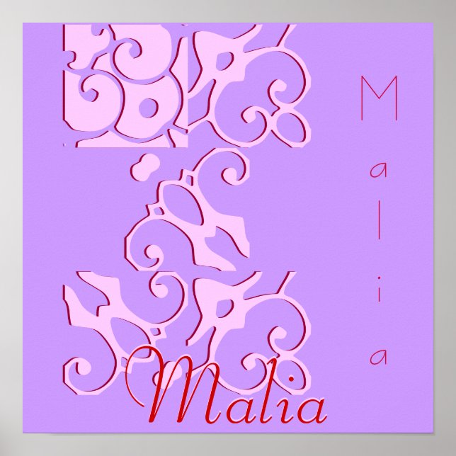 Malia Designer Namn Poster (Framsidan)