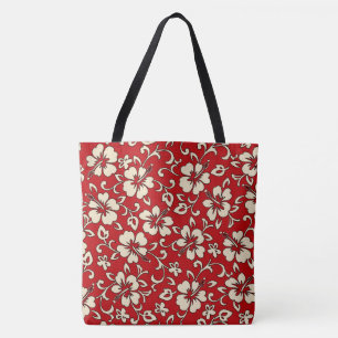 Malia Hawaiian Hibiscus Blommigt Beach Bag Tygkasse