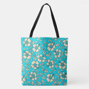 Malia Hawaiian Hibiscus Blommigt Beach Bag Tygkasse
