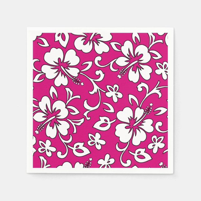 Malia Hibiscus Hawaiian Blommigt Pappersservett (Framsidan)