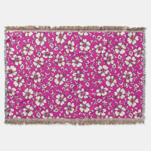 Malia Hibiscus Hawaiian Blommigt Throw Blanket Mysfilt